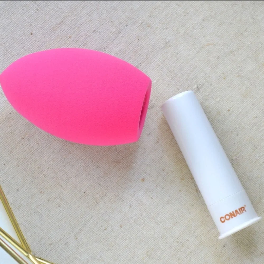 True Glow by Conair Vibrating Makeup Blender with Standing Base